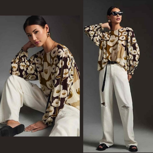 Anthropologie BL-nk Miranda Peasant Blouse